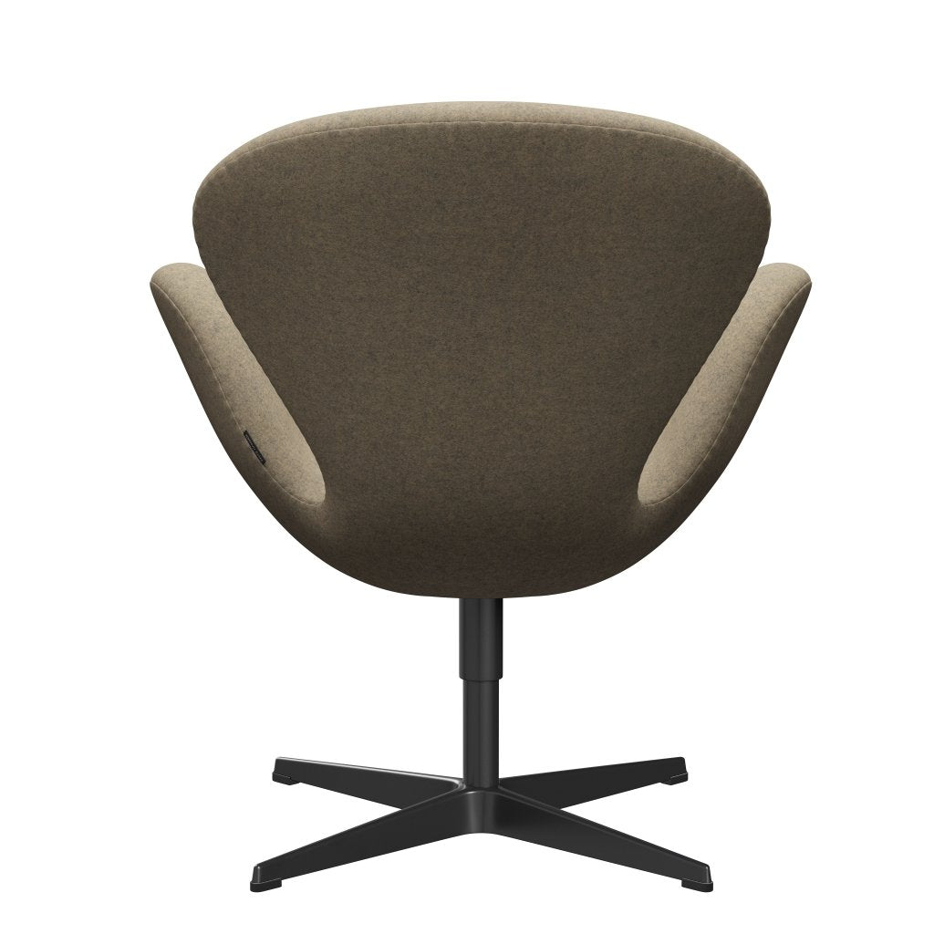 Fritz Hansen Swan Lounge Chair, schwarzer lackierter/Divina Melange Grey Sand