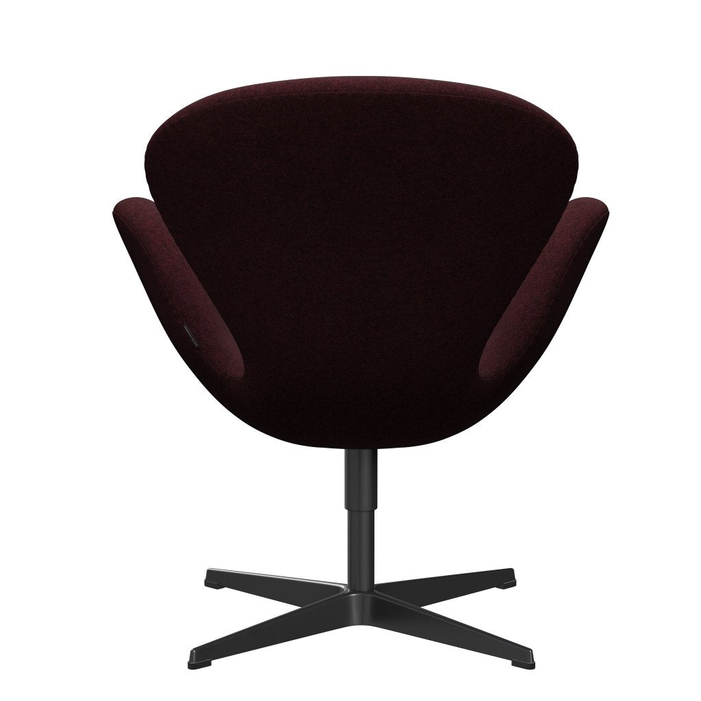 Fritz Hansen Swan Lounge Stuhl, schwarzer lackierter/Divina Melange Pink Dunkel