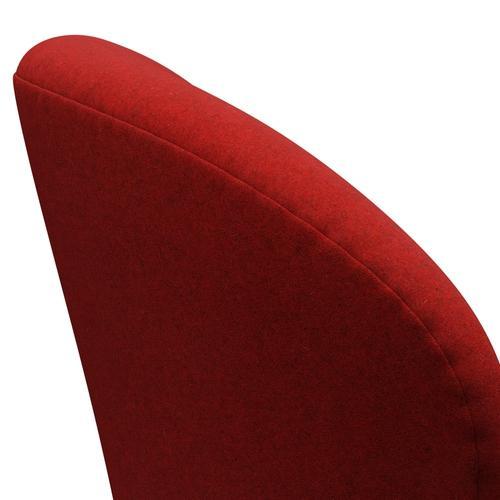 Fritz Hansen Swan Lounge Stuhl, schwarzer lackierter/Divina Melange Red rot