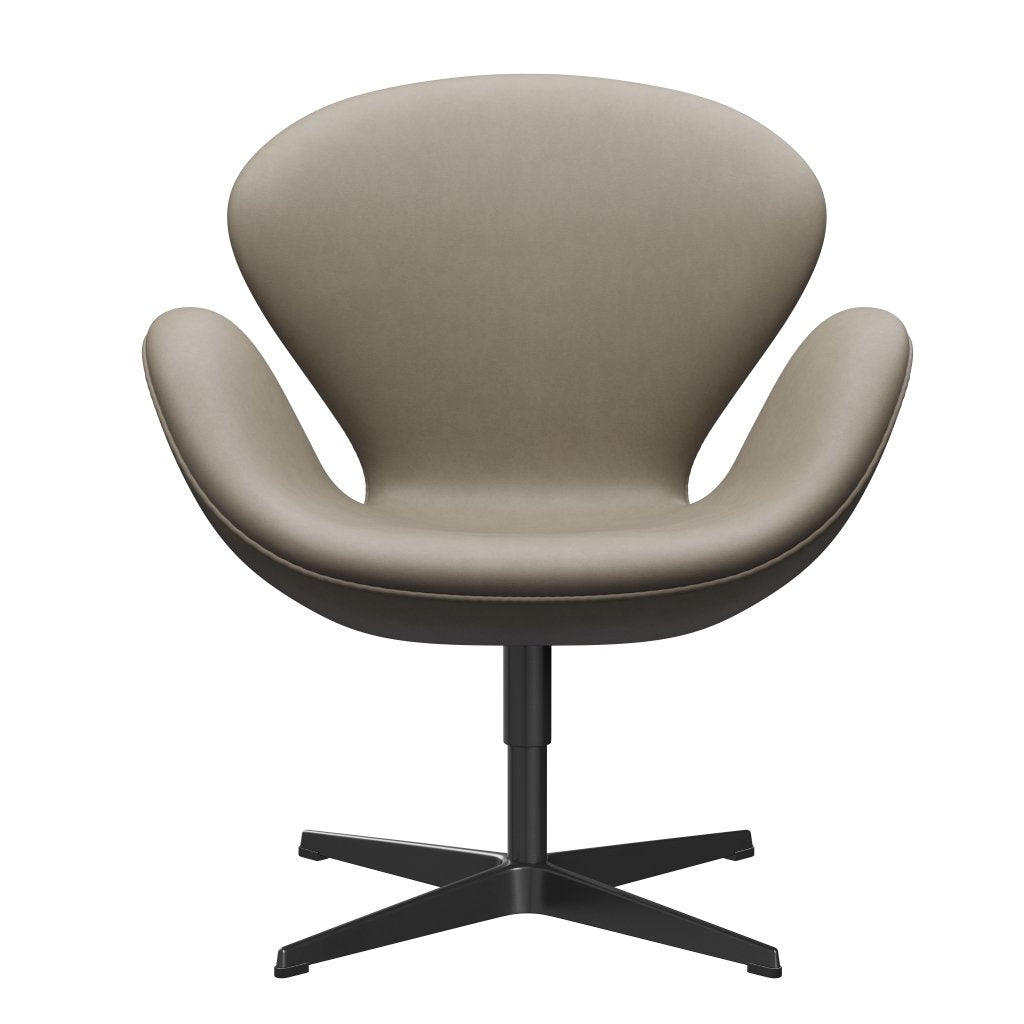 Fritz Hansen Swan Lounge Stuhl, schwarz lackiert/essentiell hellgrau