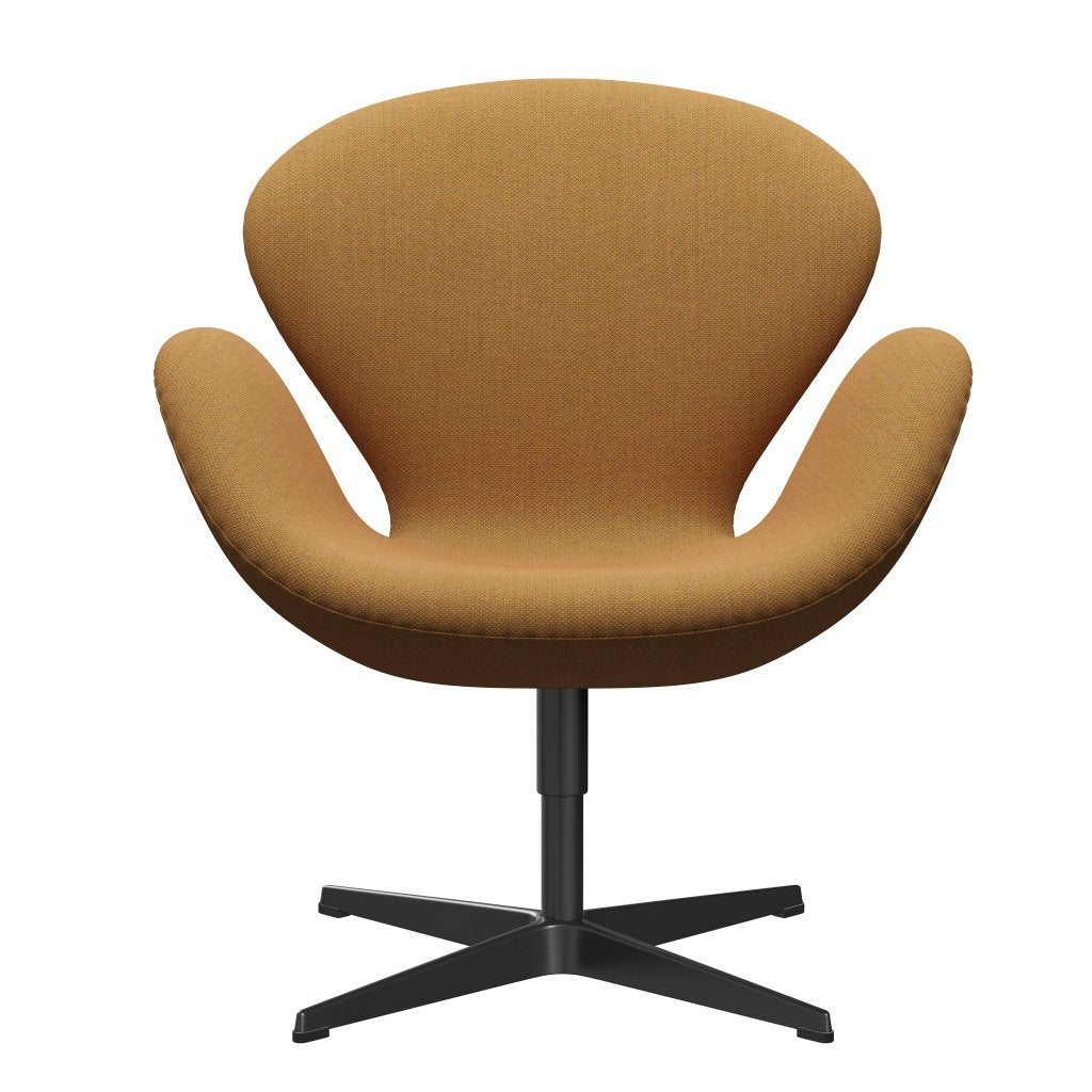 Fritz Hansen Swan Lounge Chair, Black Lacked/Fiord Orange