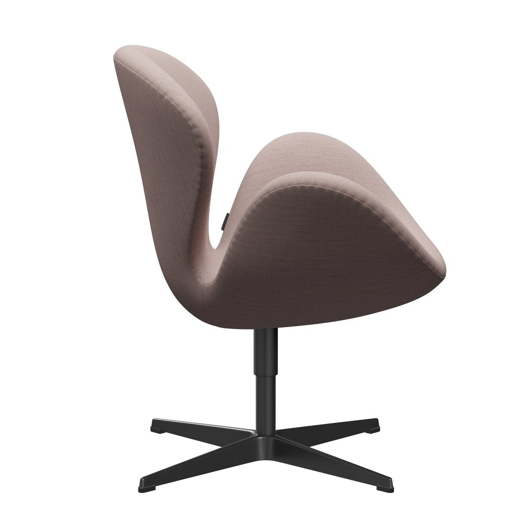 Fritz Hansen Swan Lounge Stuhl, schwarzer lackierter/fiordrosa/Stein