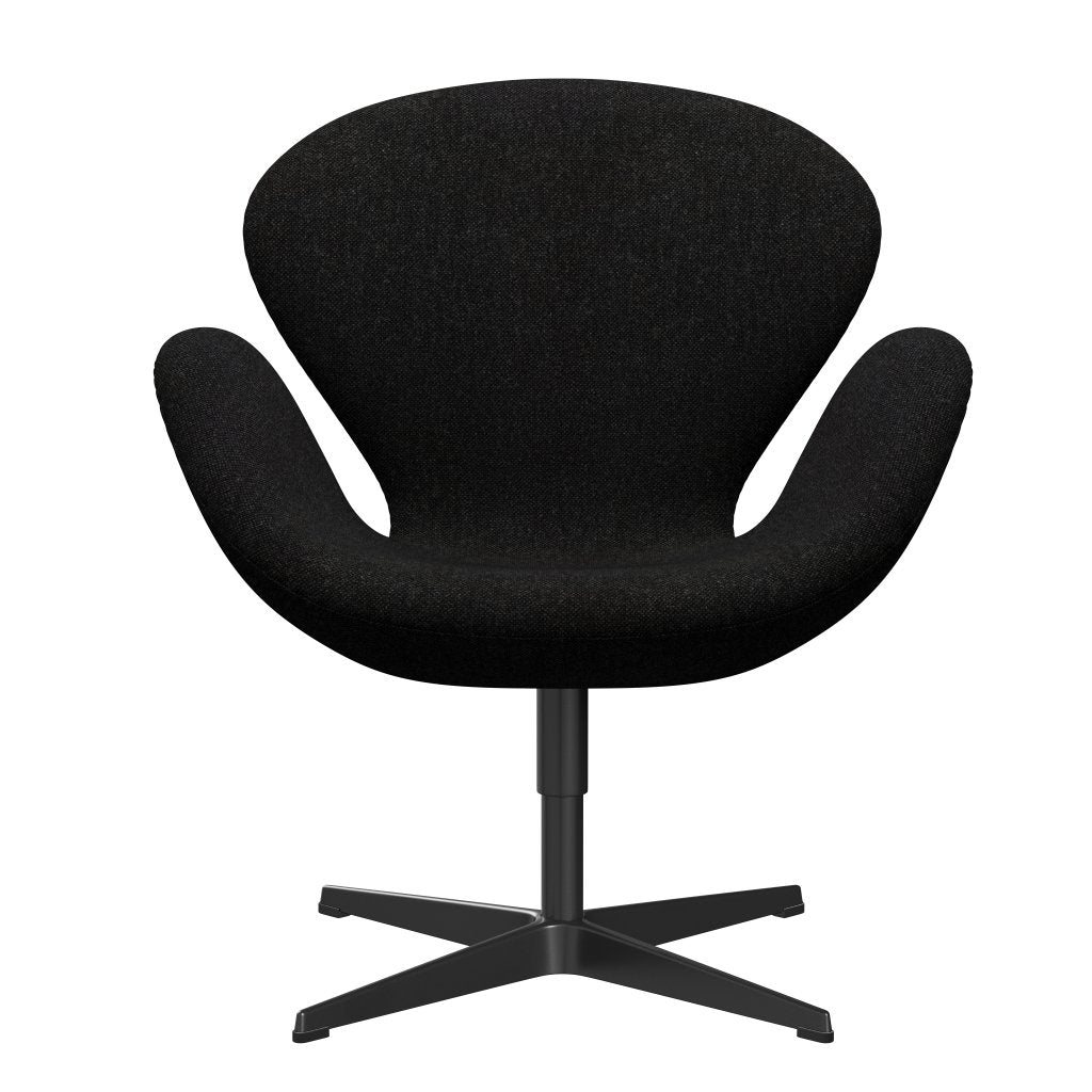 Fritz Hansen Swan Lounge Chair, Black Lacked/Hallingdal Holzkohle