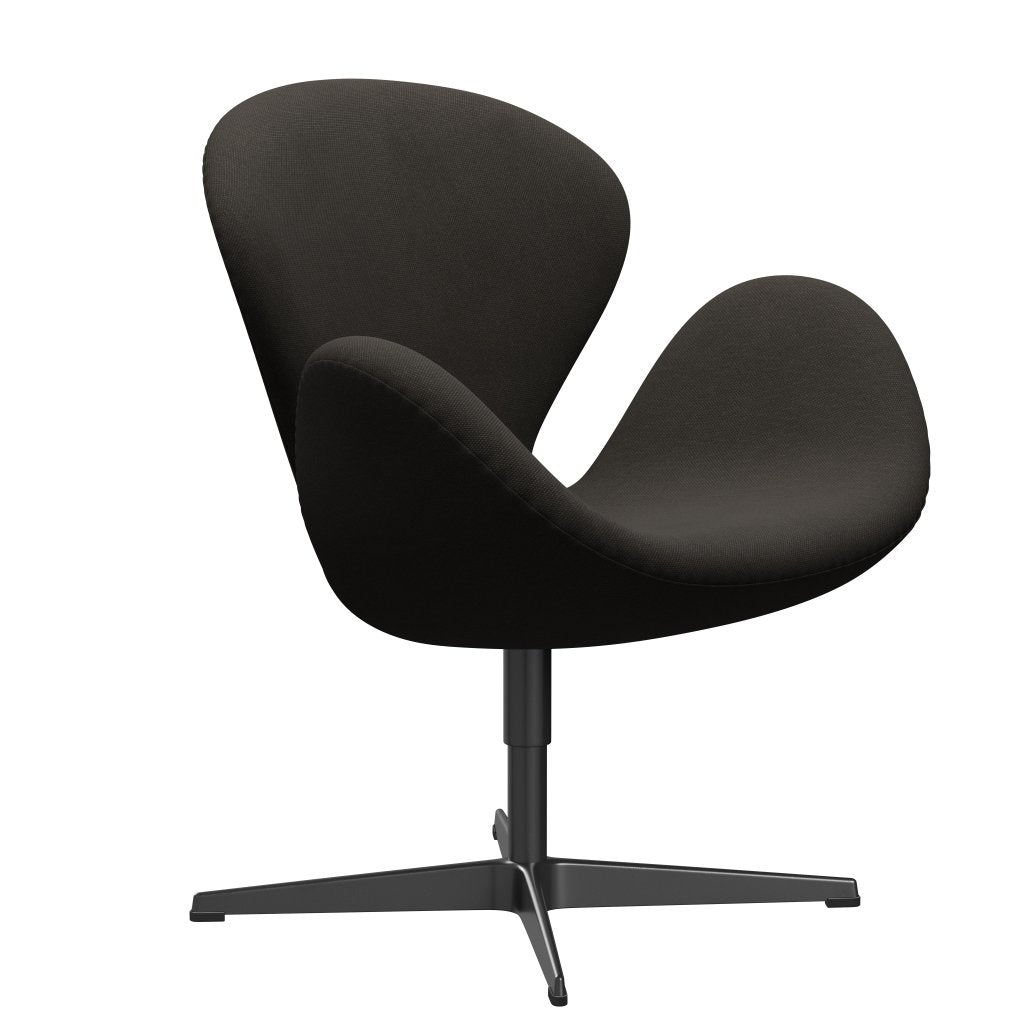 Fritz Hansen Swan Lounge Stuhl, schwarzer lackierter/stahlbrauner
