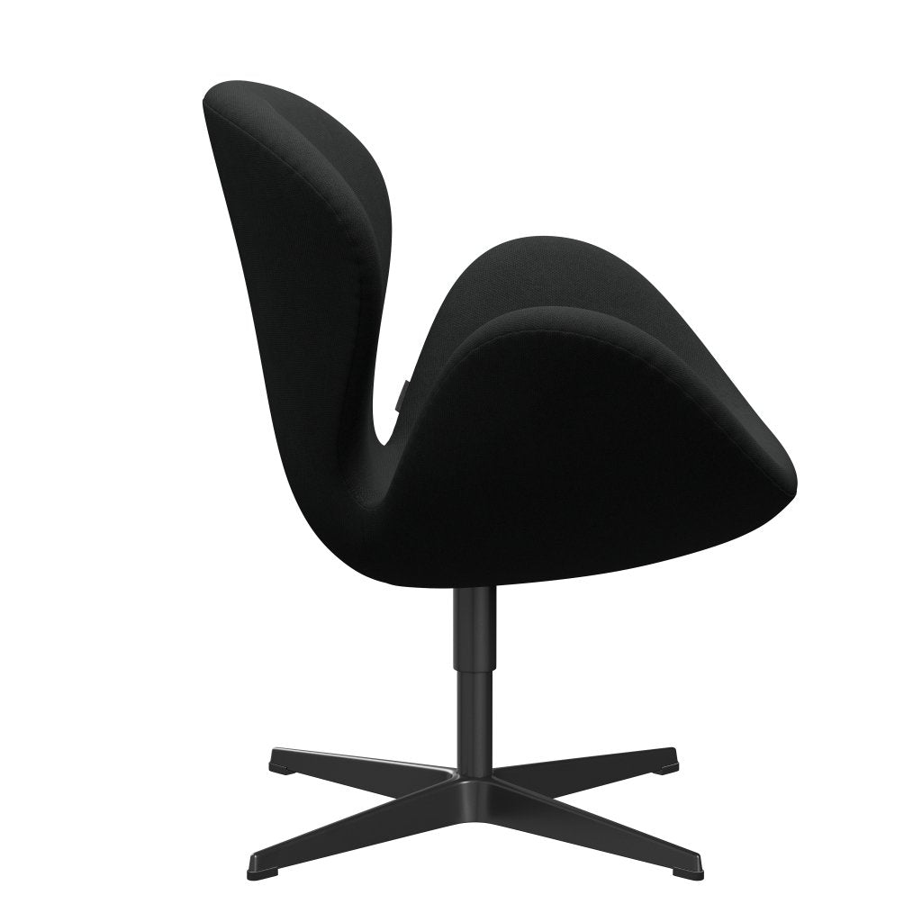 Fritz Hansen Swan Lounge Stuhl, schwarzer lackierter/stahlcut dunkelbraun (380)
