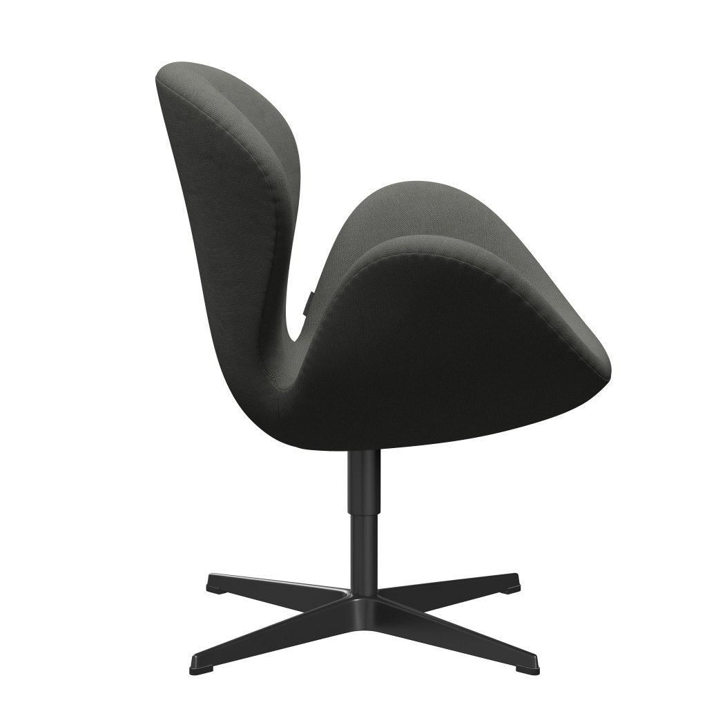 Fritz Hansen Swan Lounge Stuhl, schwarzer lackierter/stahlkutschgrau