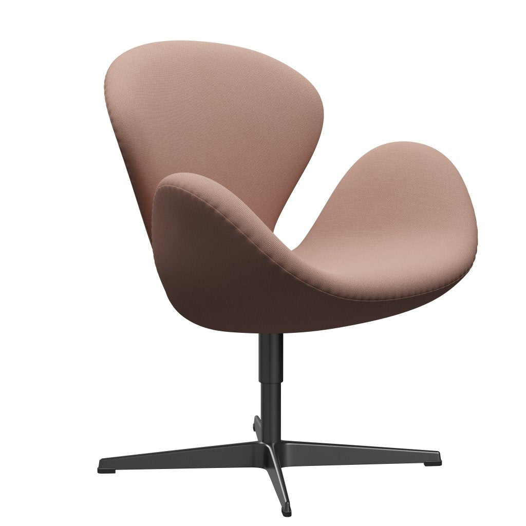 Fritz Hansen Swan Lounge Stuhl, schwarzer lackiertes/stahlschneider leichtes beige/hellrot