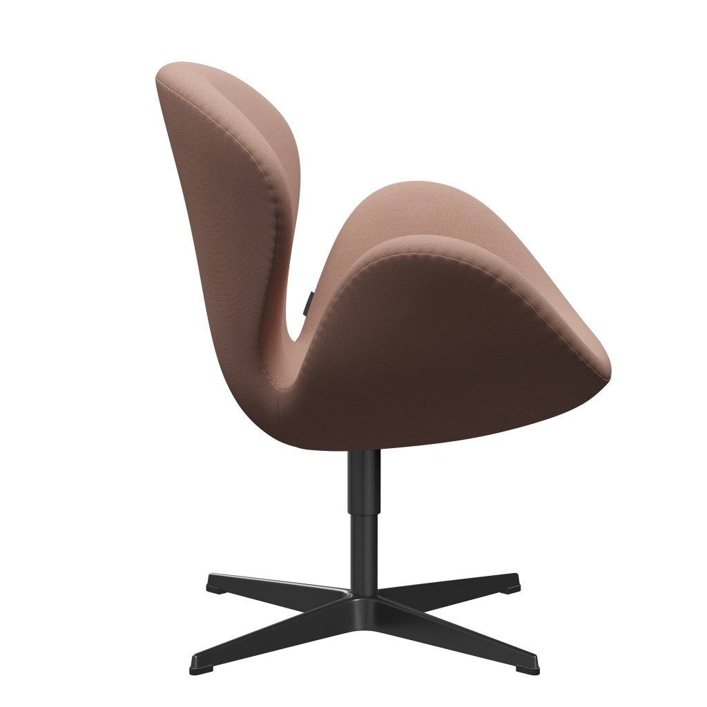 Fritz Hansen Swan Lounge Stuhl, schwarzer lackiertes/stahlschneider leichtes beige/hellrot