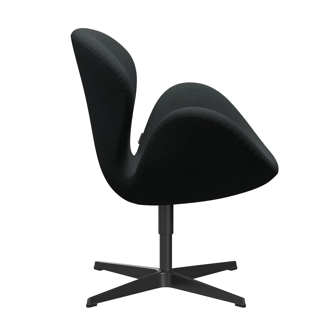 Fritz Hansen Swan Lounge Chair, schwarzer Lack/Stahlkutschkohle