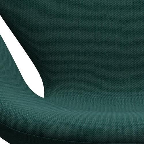 Fritz Hansen Swan Lounge Stuhl, schwarzer lackiertes/stahlkuppendunkelgrünes Trio