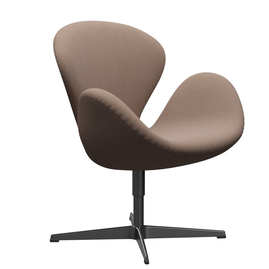 Fritz Hansen Swan Lounge Stuhl, schwarz lackierte/stahlcut trio sandfarben