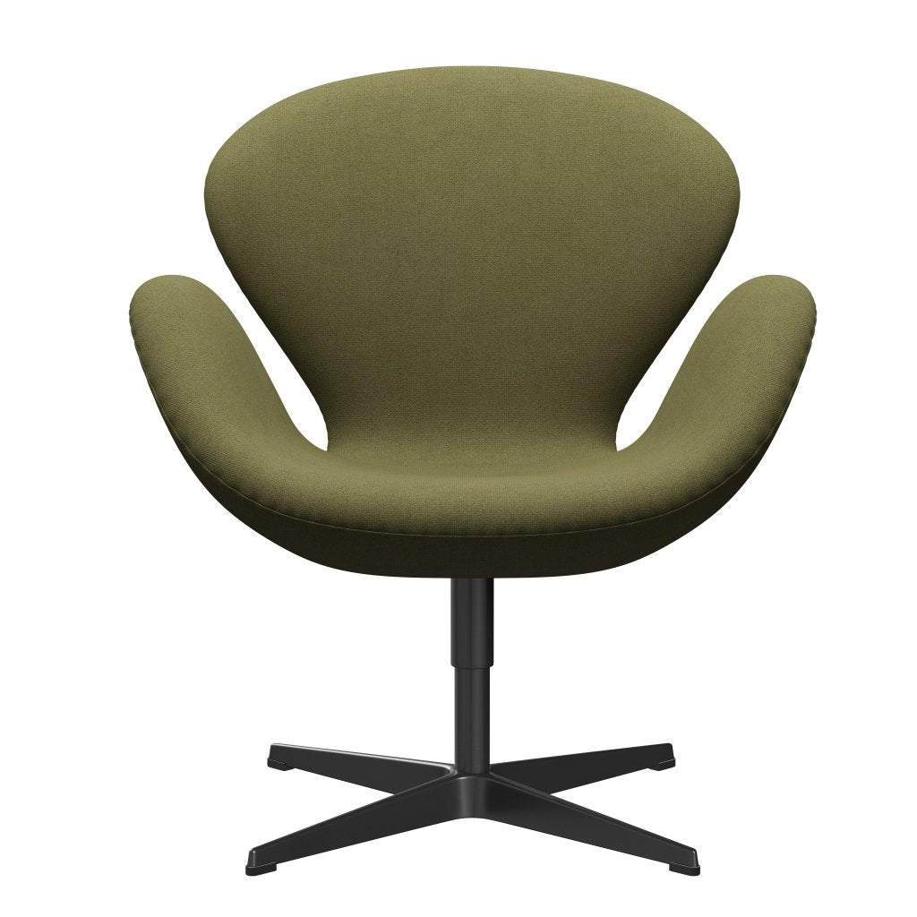Fritz Hansen Swan Lounge Stuhl, schwarzer lackiert/tonus staubgrün