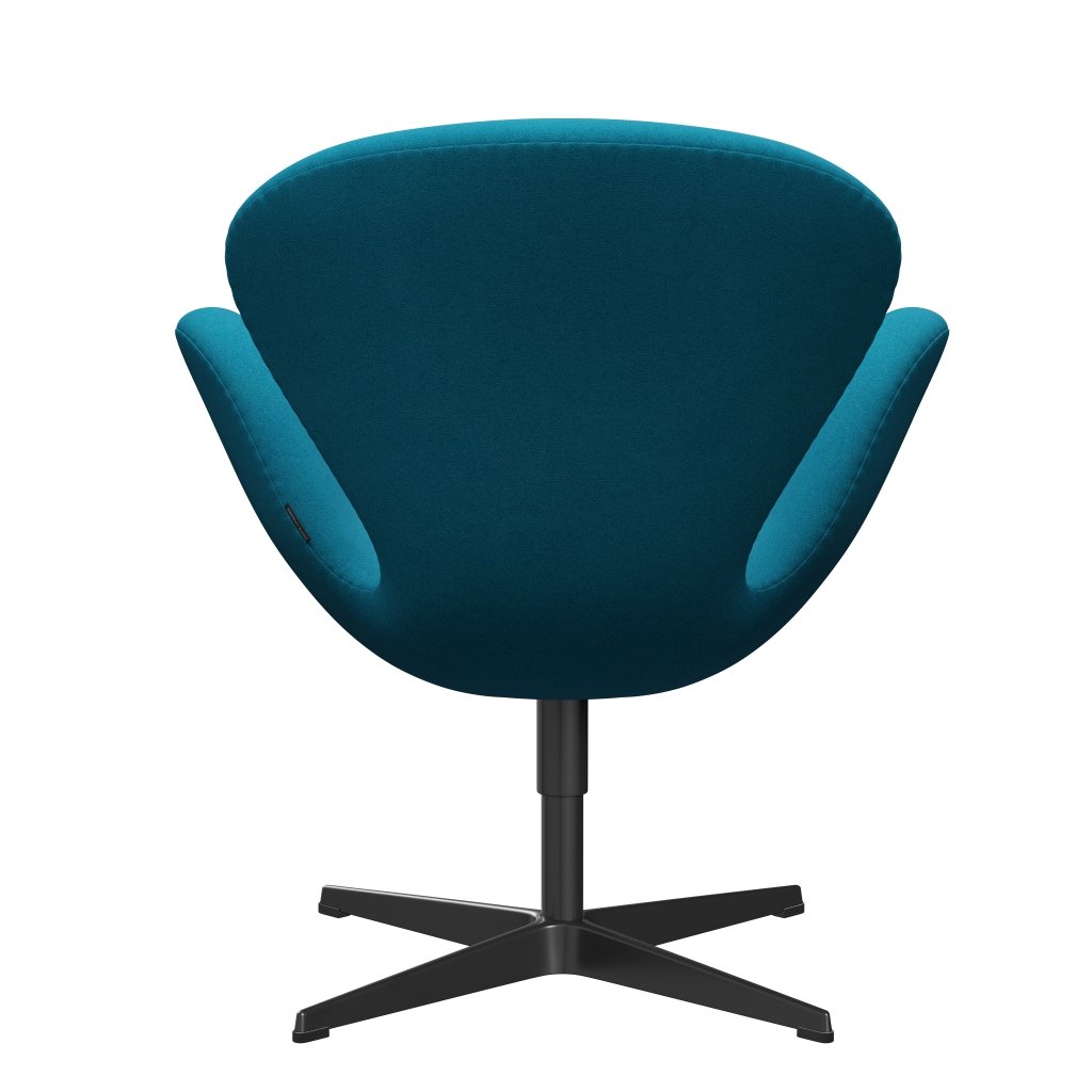 Fritz Hansen Swan Lounge Chair, Black Lacked/Tonus Turquoise
