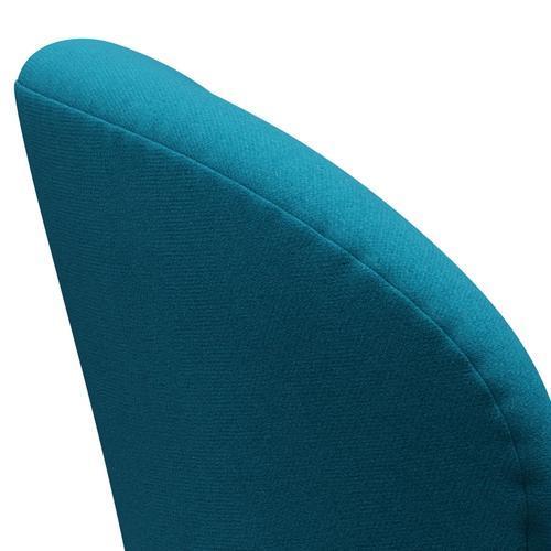 Fritz Hansen Swan Lounge Chair, Black Lacked/Tonus Turquoise