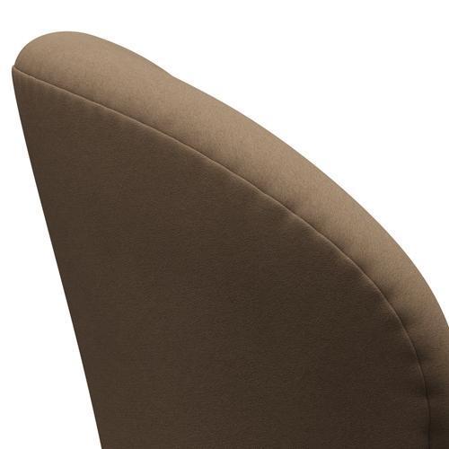 Fritz Hansen Swan Lounge Stuhl, Silbergrau/Komfort beige/braun