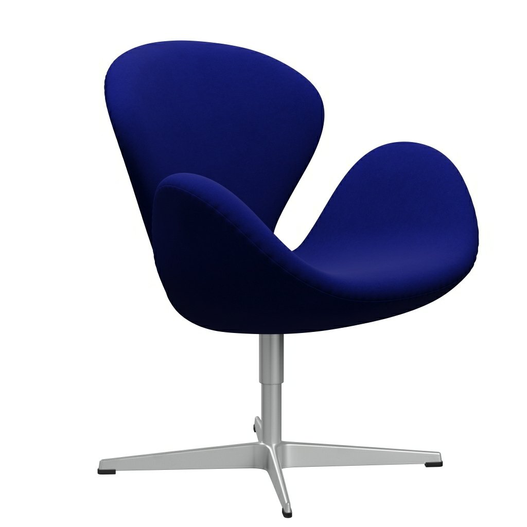 Fritz Hansen Swan Lounge Stuhl, Silbergrau/Komfort Blau (66008)