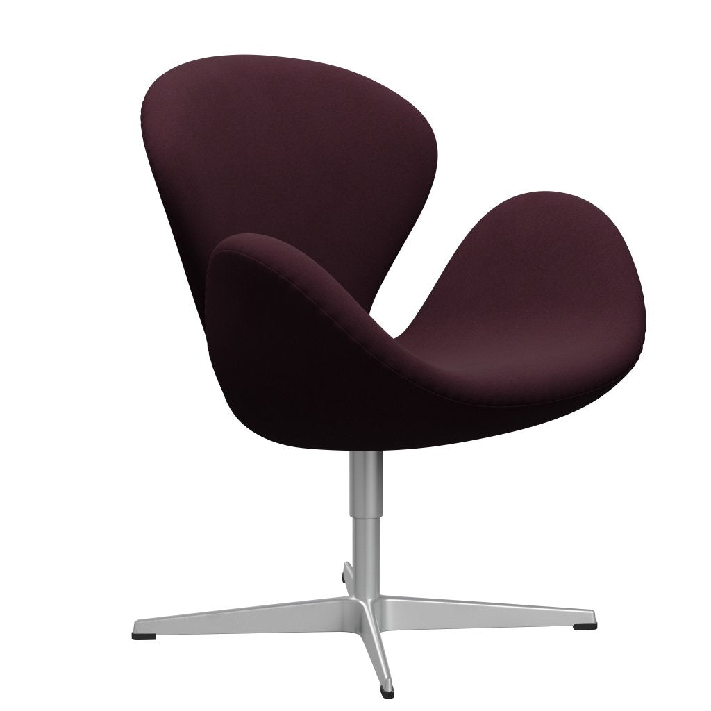 Fritz Hansen Swan Lounge Stuhl, Silbergrau/Komfort Licht Bordeaux