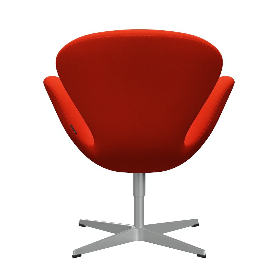 Fritz Hansen Swan Lounge Stuhl, Silbergrau/Komfort Orange/Rot