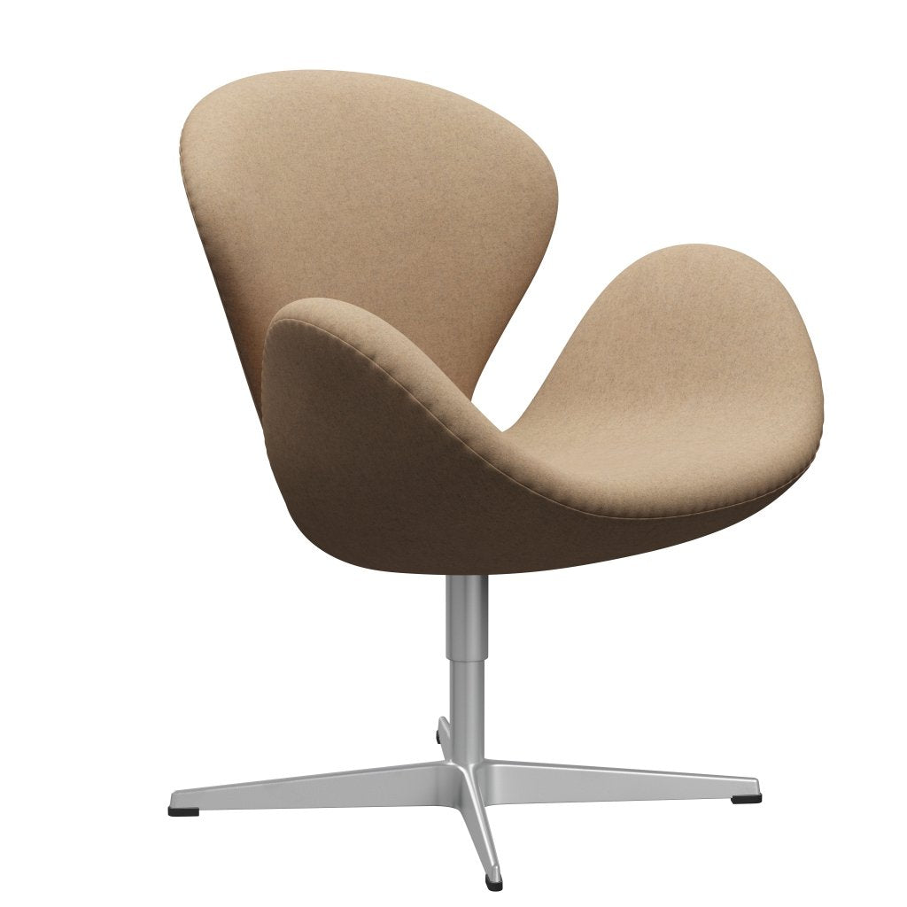 Fritz Hansen Swan Lounge Chair, Silbergrau/Divina MD Cappuccino