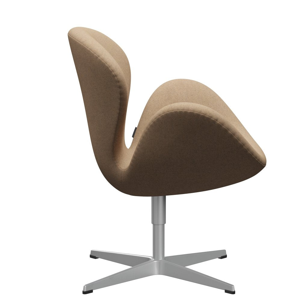 Fritz Hansen Swan Lounge Chair, Silbergrau/Divina MD Cappuccino