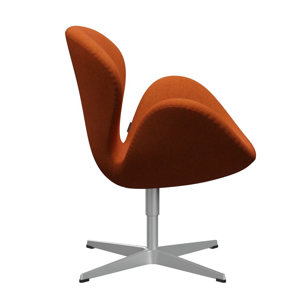 Fritz Hansen Swan Lounge Chair, Silbergrau/Divina Melange Orange