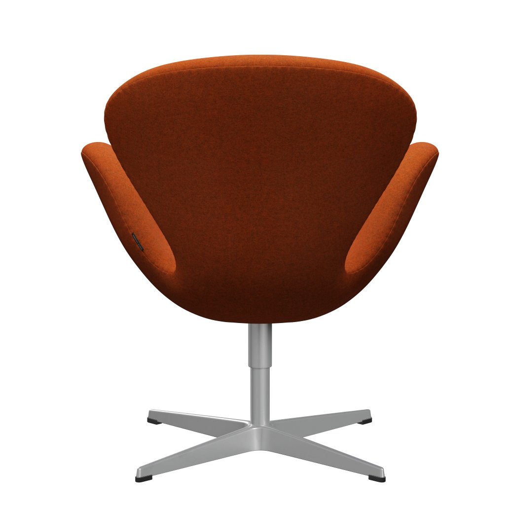 Fritz Hansen Swan Lounge Chair, Silbergrau/Divina Melange Orange