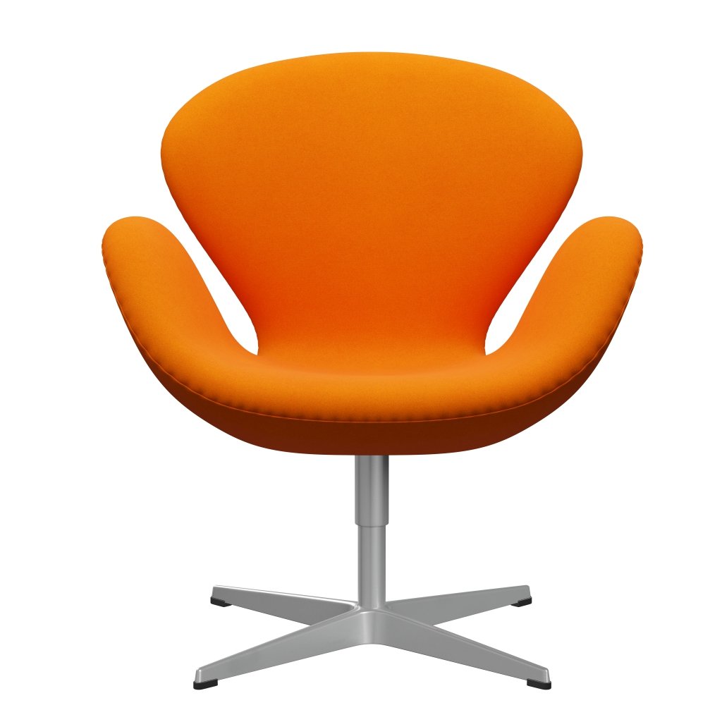 Fritz Hansen Swan Lounge Stuhl, Silbergrau/Divina Orange Dunkelheit