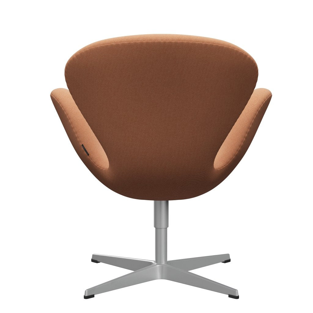 Fritz Hansen Swan Lounge Stuhl, Silbergrau/Rime zart orange/weiß