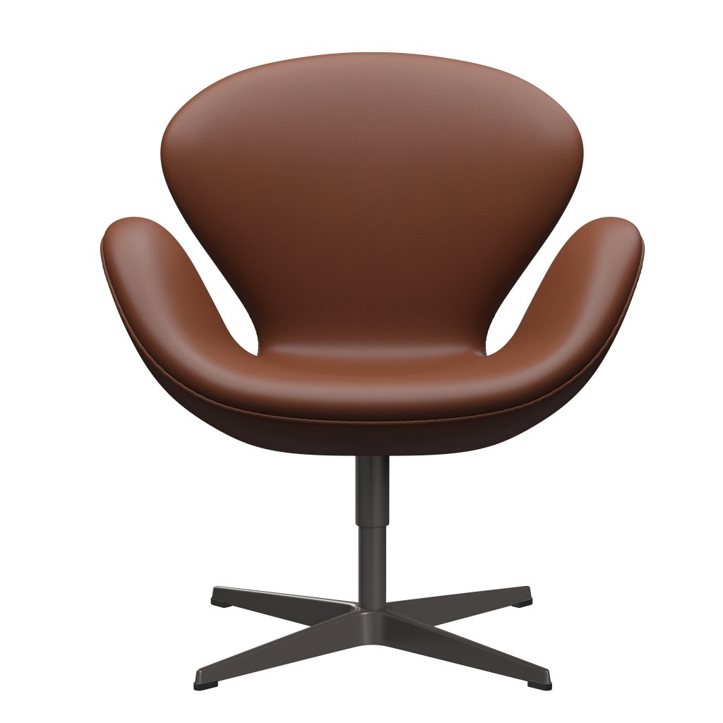 Fritz Hansen Swan Lounge Chair, warmes Graphit/Aura Cognac