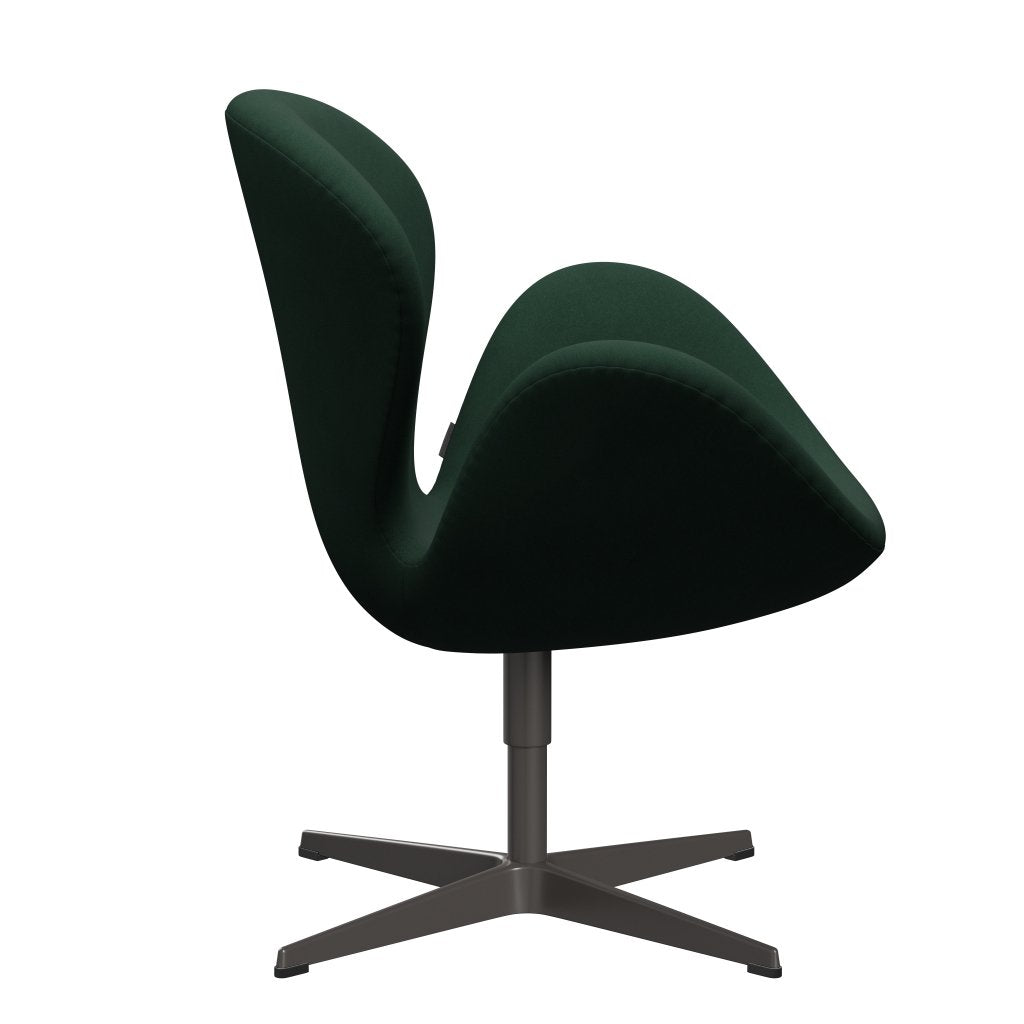 Fritz Hansen Swan Lounge Stuhl, warmer Graphit/Komfort dunkelgrün