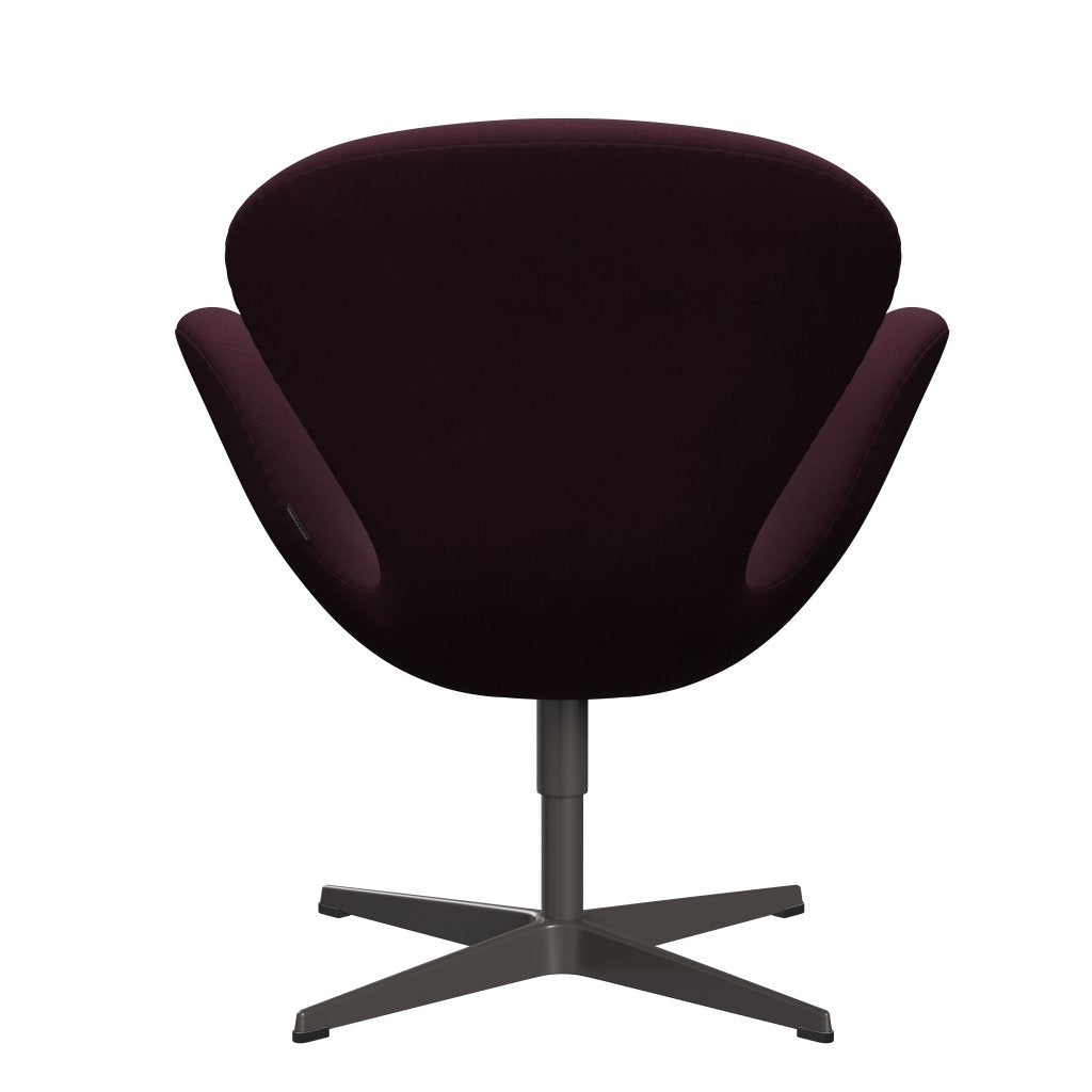 Fritz Hansen Swan Lounge Stuhl, warmes Graphit/Komfort Licht Bordeaux