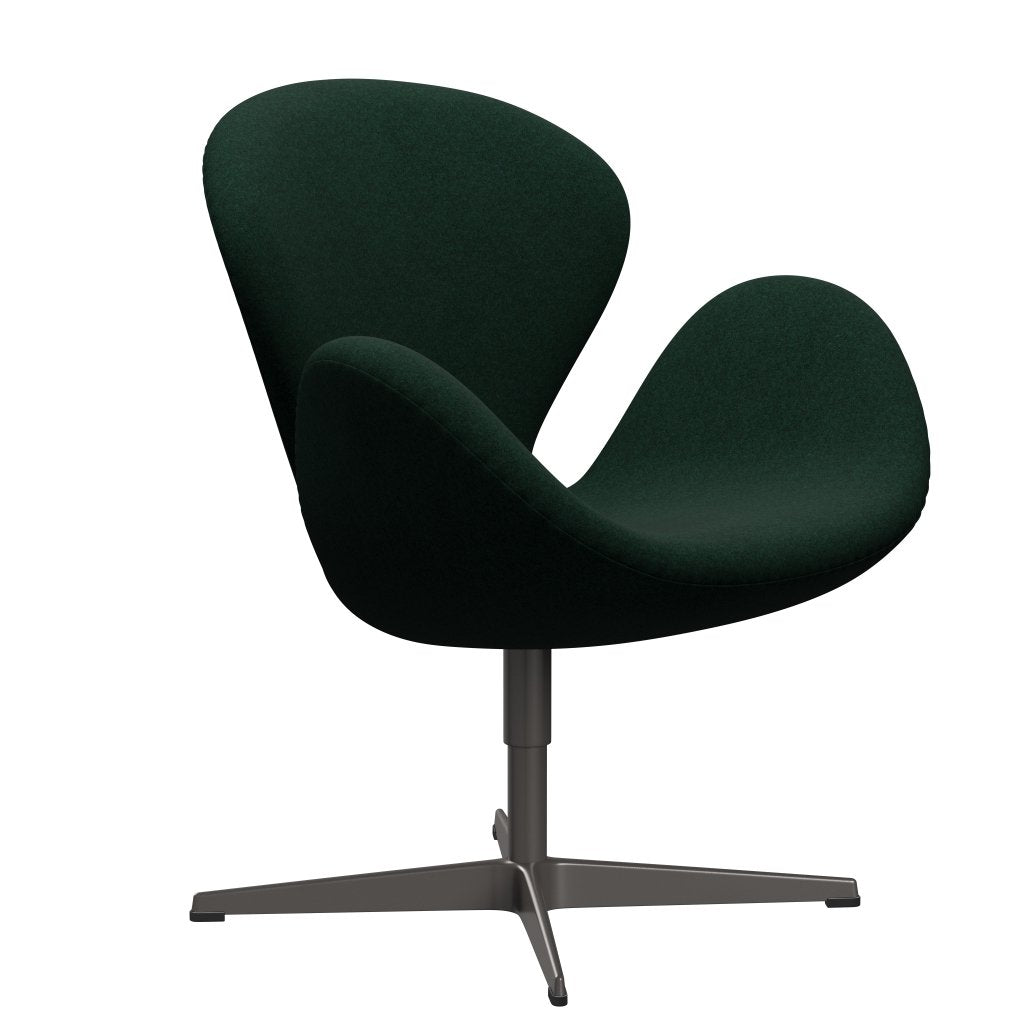 Fritz Hansen Swan Lounge Chair, warmes Graphit/Divina Melange Dark Green (871)