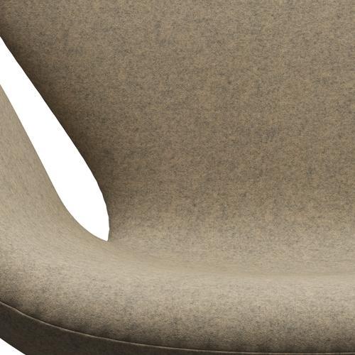 Fritz Hansen Swan Lounge Stuhl, warmer Graphit/Divina Melange Grey Sand Sand