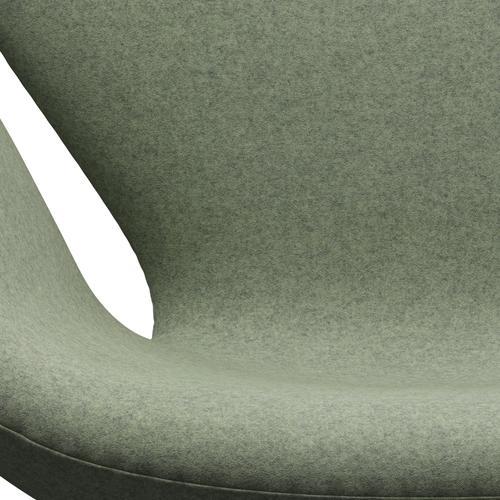 Fritz Hansen Swan Lounge Chair, warmes Graphit/Divina Melange Hellgrün