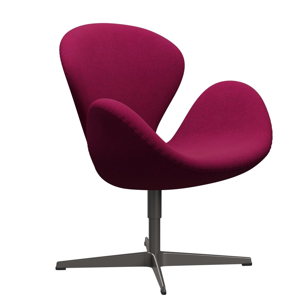 Fritz Hansen Swan Lounge Chair, warmes Graphit/Divina Melange Lippenstift Pink