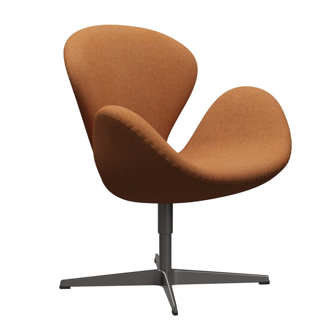 Fritz Hansen Swan Lounge Chair, warmes Graphit/Divina Melange Orange Light
