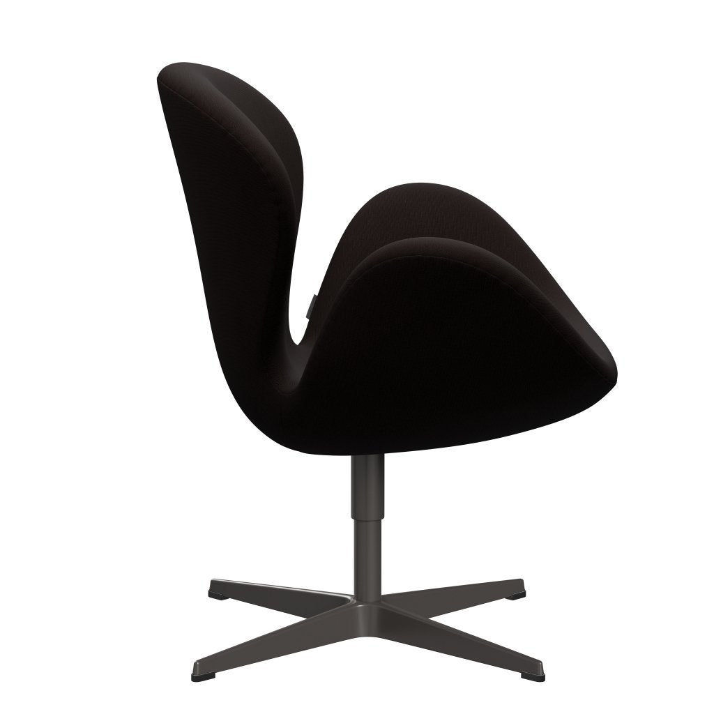 Fritz Hansen Swan Lounge Chair, warmes Graphit/Ruhm dunkelbraun
