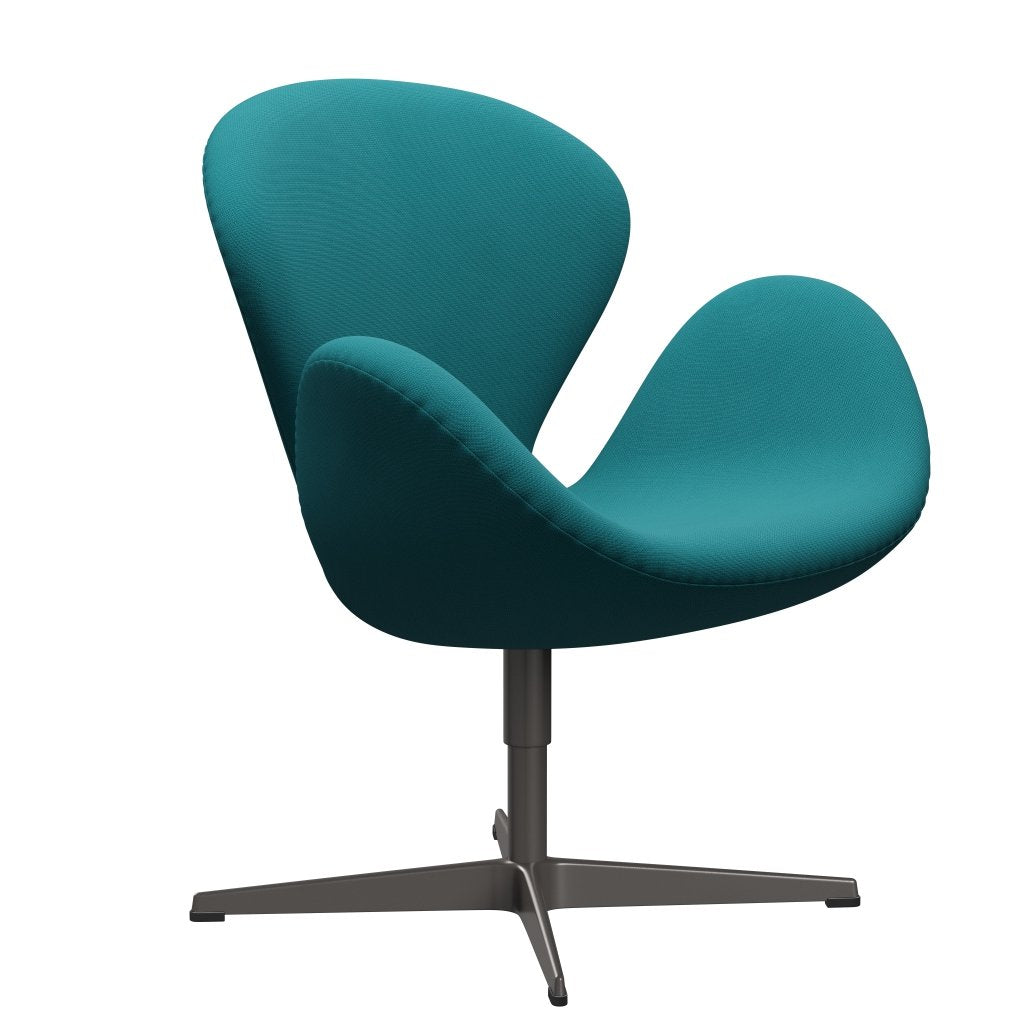 Fritz Hansen Swan Lounge Chair, warmes Graphit/Ruhmes grüner Türkis