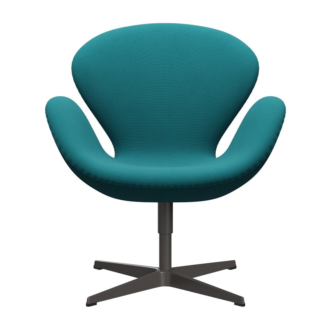 Fritz Hansen Swan Lounge Chair, warmes Graphit/Ruhmes grüner Türkis