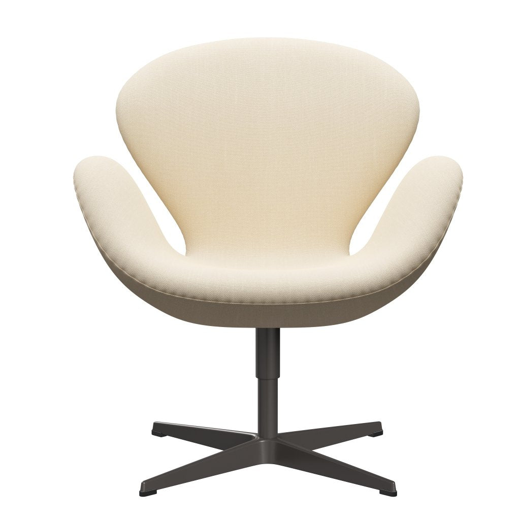 Fritz Hansen Swan Lounge Stuhl, warmes Graphit/Stahlcut Weiß