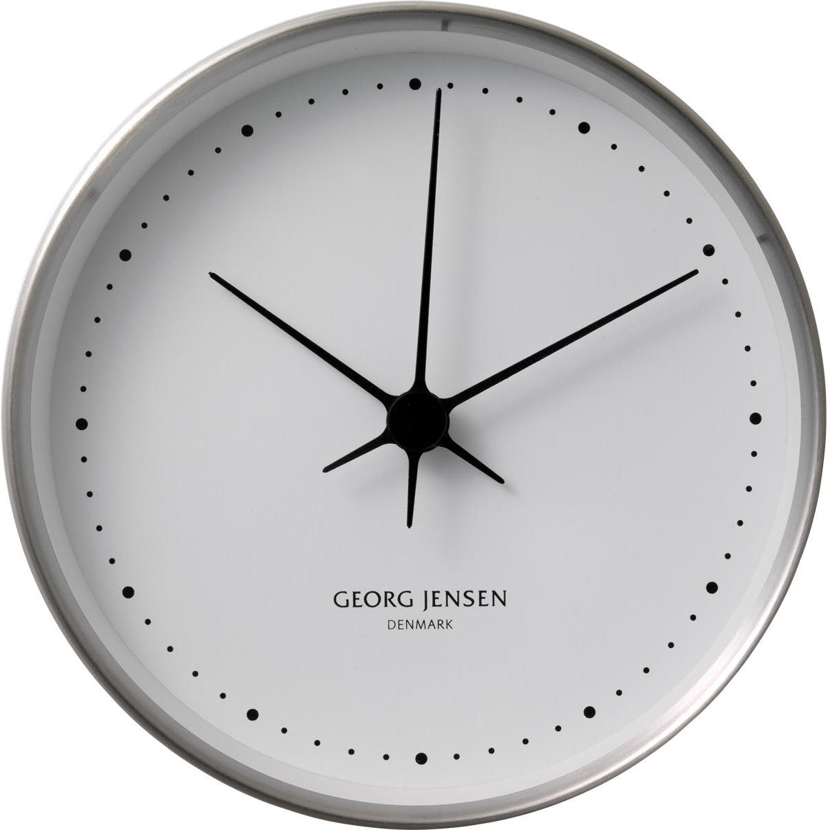 Georg Jensen Hk Wall Clock Stainless Steel/White, 10 Cm