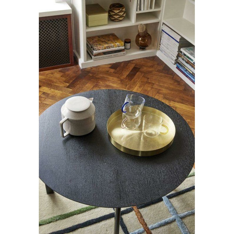 Hübsch Fjord Coffee Table Round Wood Black