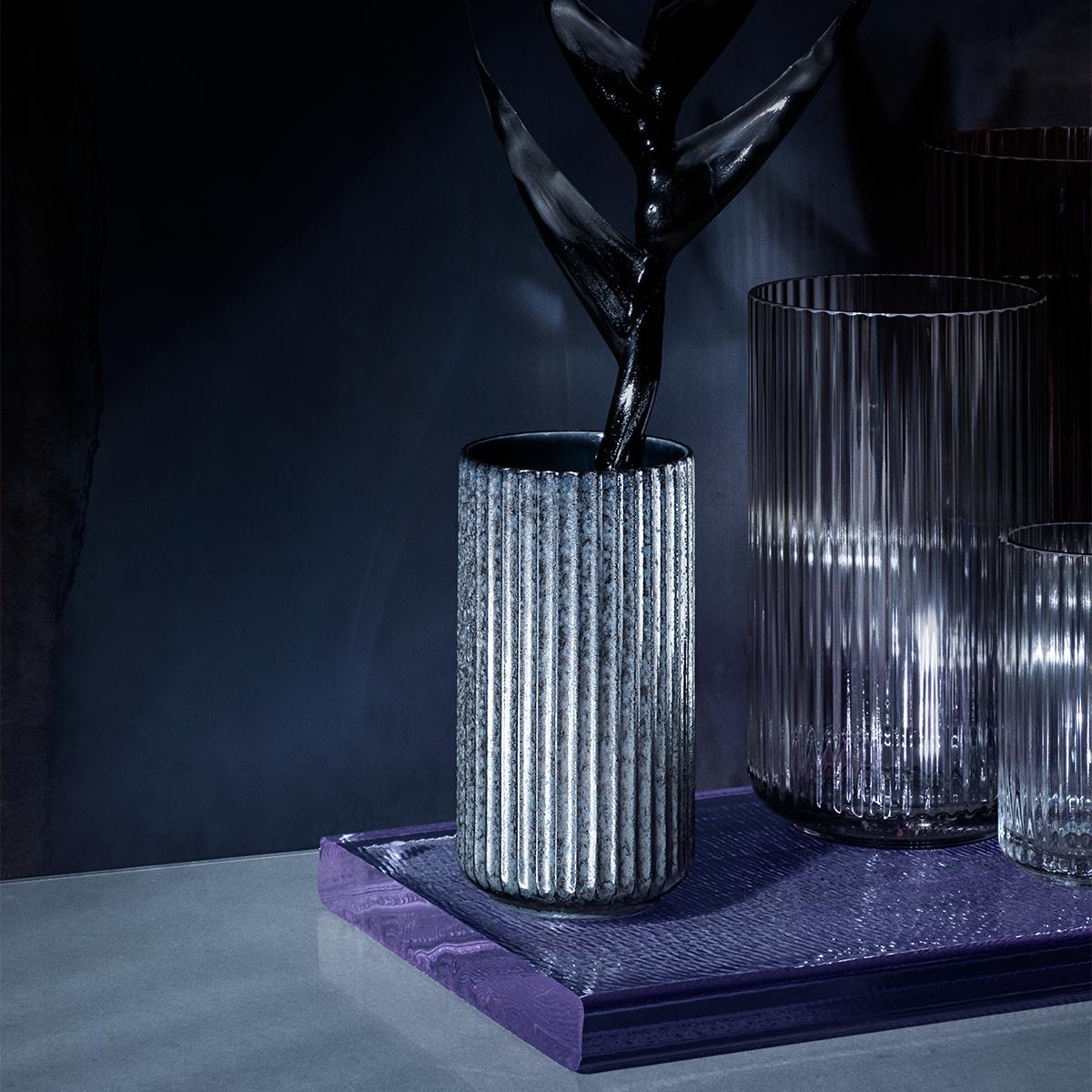 Lyngby Radiance Vase H20,5cm, Blaue Fayence-Vase-Lyngby Porcelæn-5711507018010-201801-LYN-inwohn