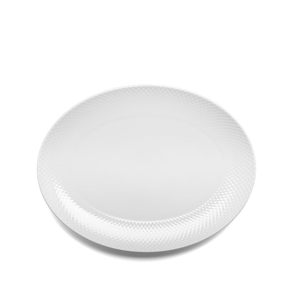 Lyngby Rhombe Servierplatte Oval Weiß, 35cm-Tablett-Lyngby Porcelæn-5711507012056-201205-LYN-inwohn