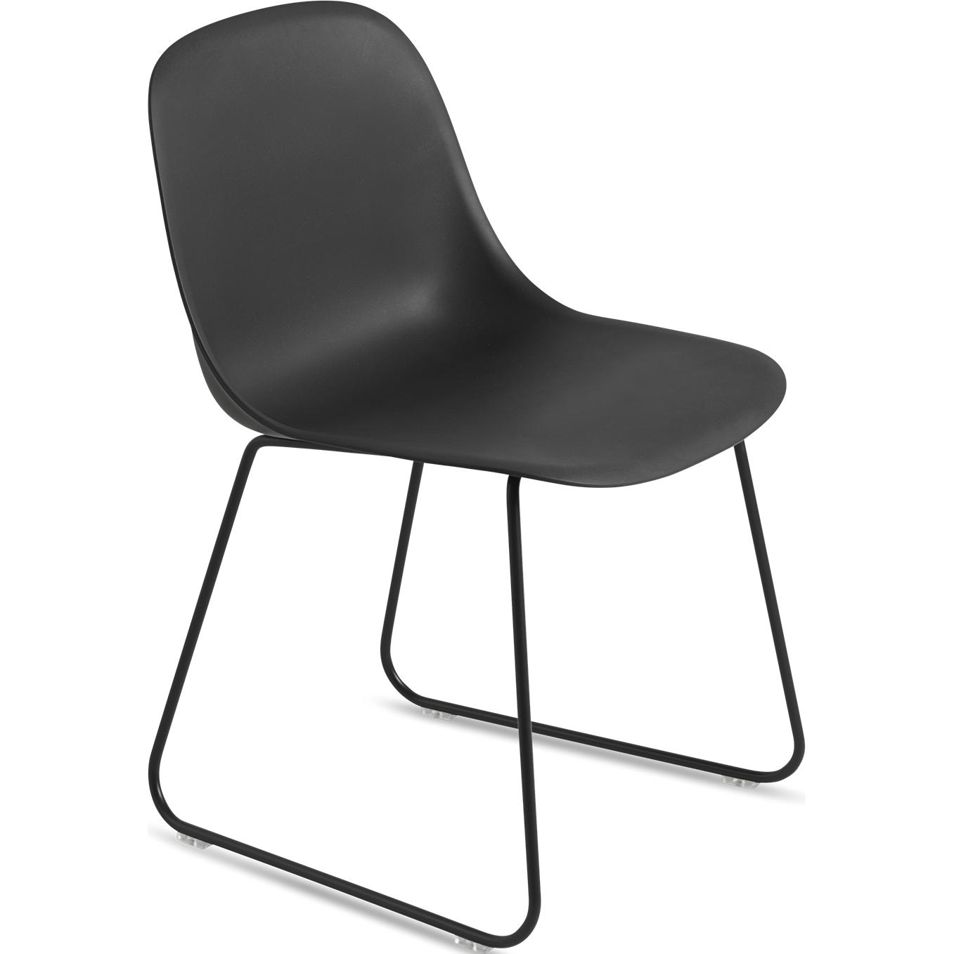 Muuto Fiber Side Chair Sled Base, Fiber Sitz, Schwarz-Stühle-Muuto-267406620-24151-MUU-inwohn