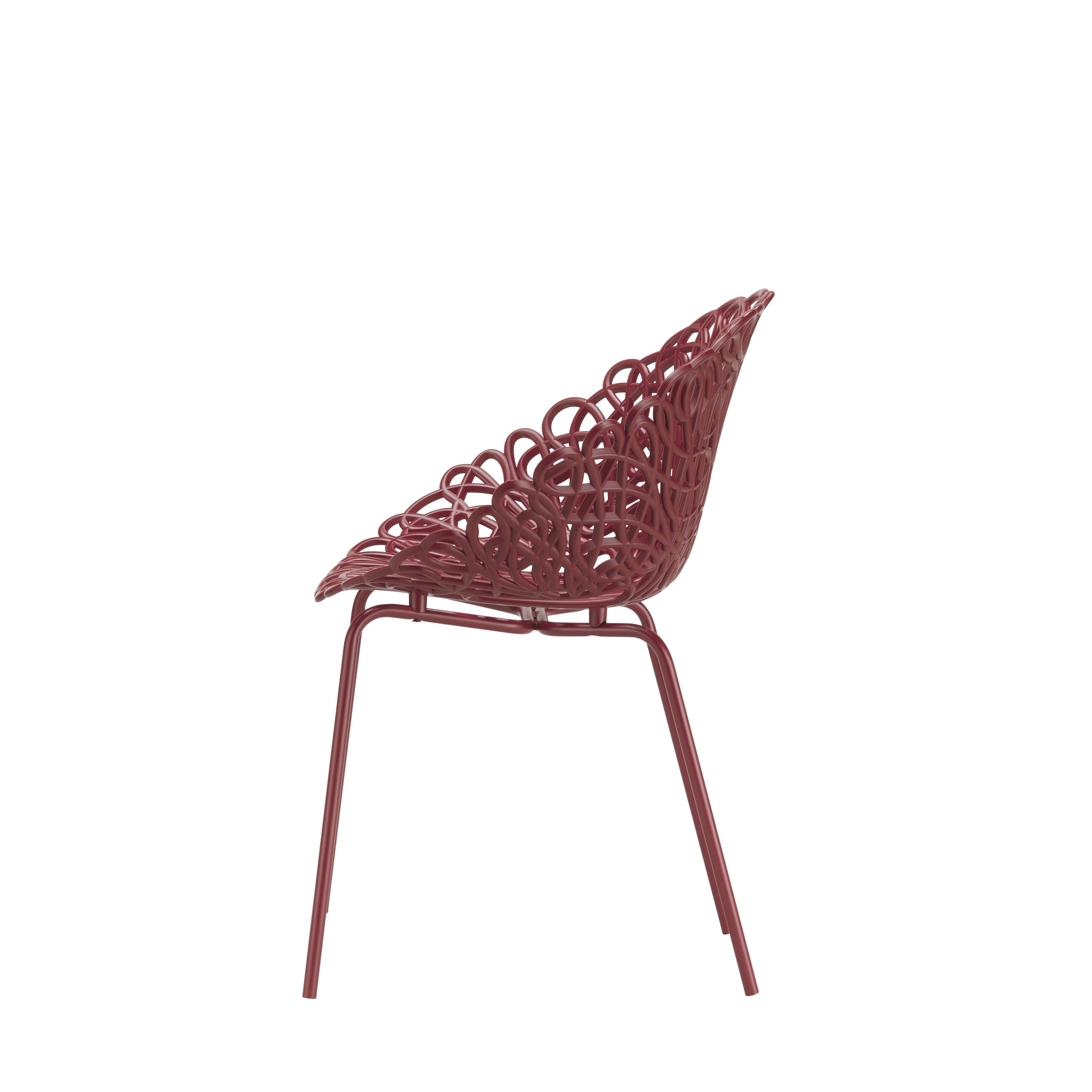 Qeeboo Bacana Chair Indoor Set Of 2 Pcs, Dark Red