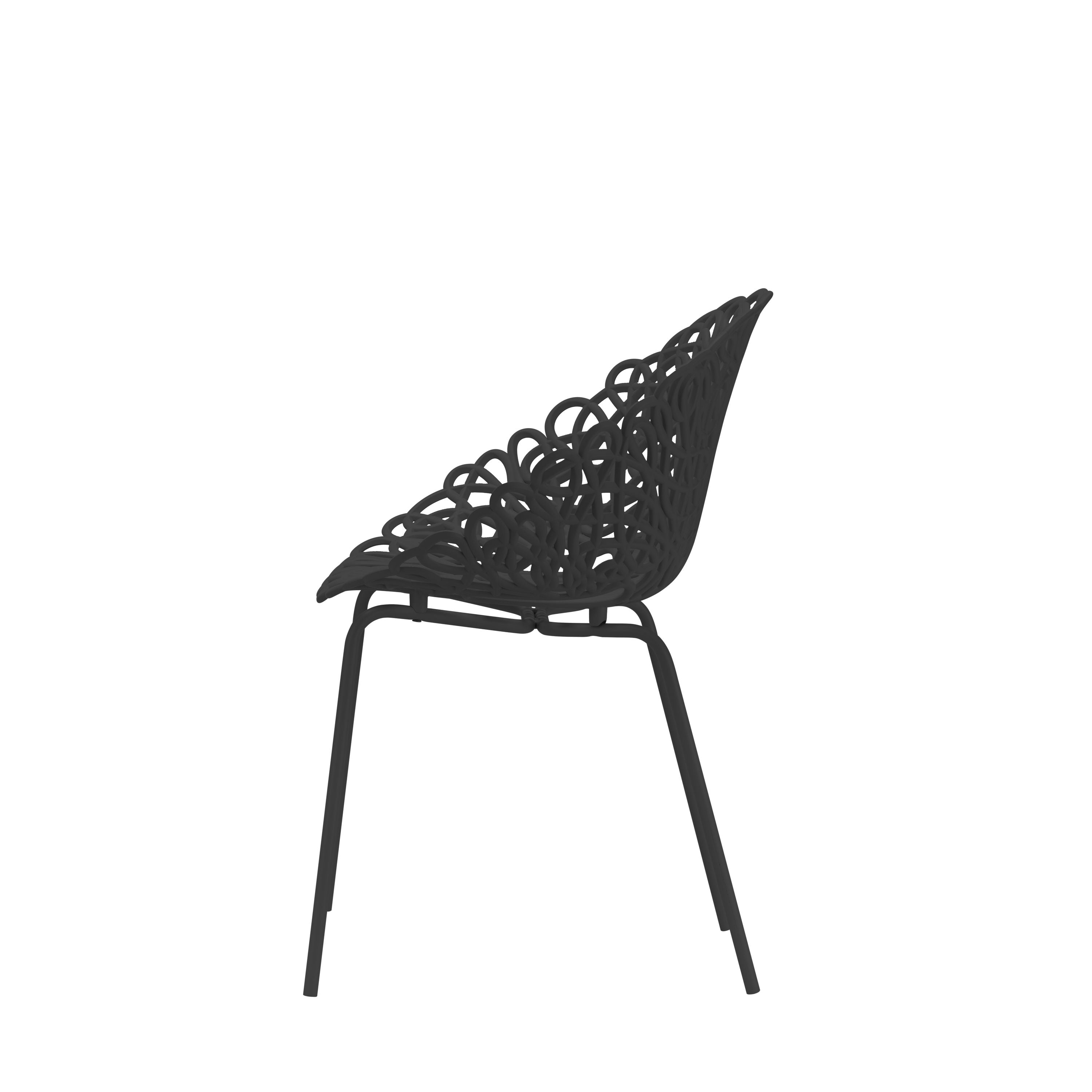 Qeeboo Bacana Chair Outdoor Set Of 2 Pcs, Black